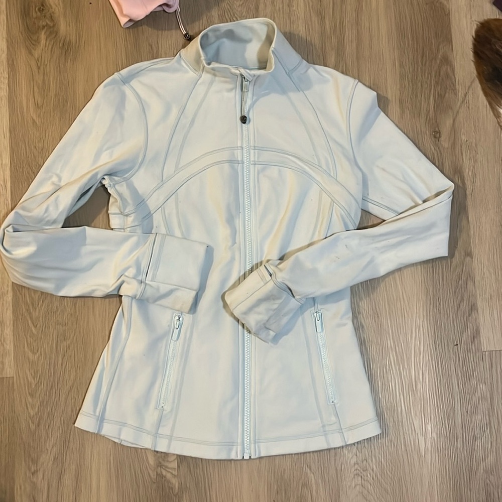 Sheer blue define jacket luon lululemon size 6